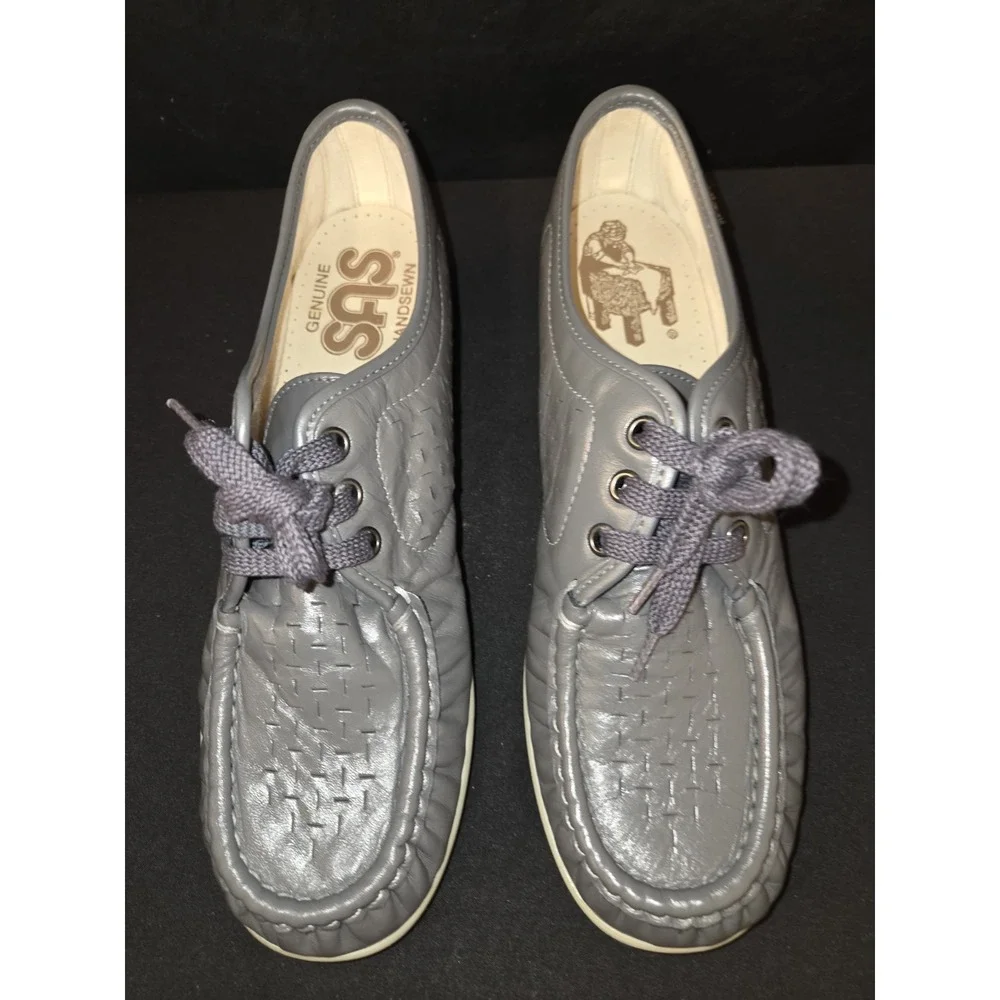 SAS Siesta Lace Up Loafer Gray Womens Size‎ 9 N Width New!